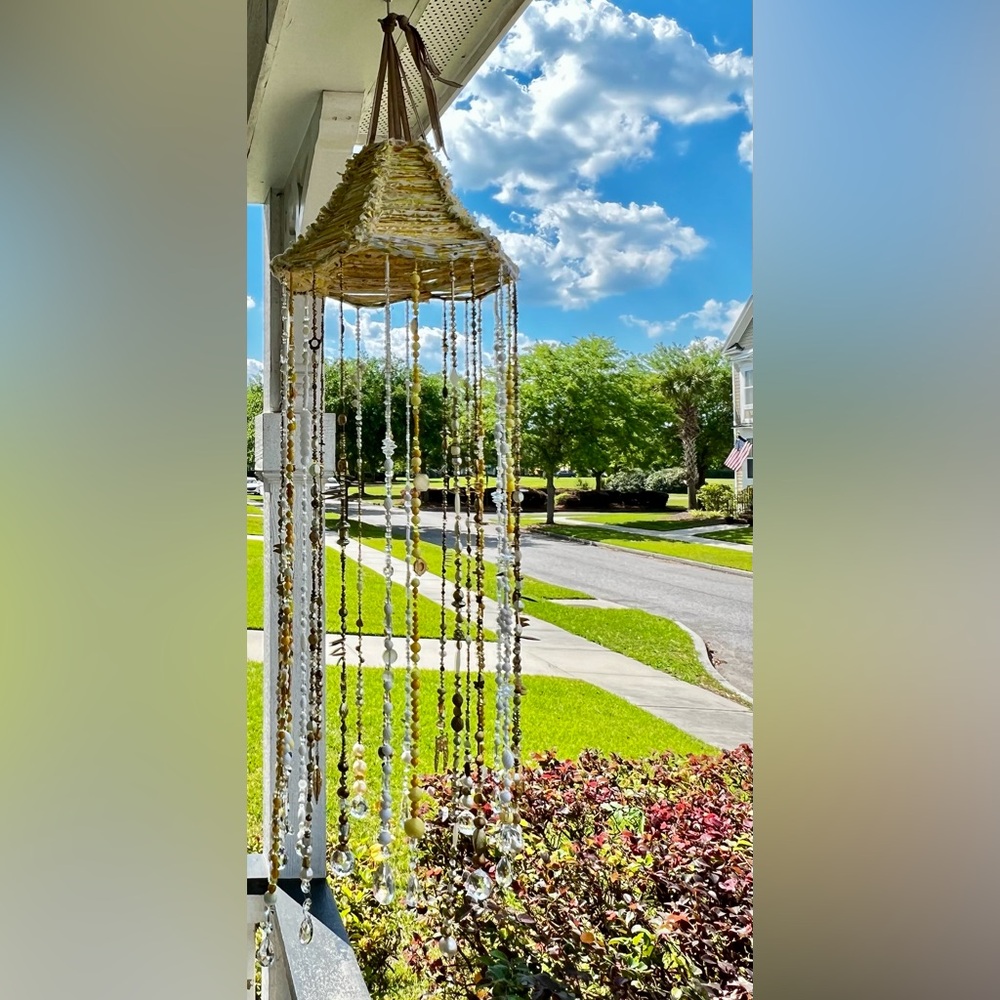 Handmade “Yellow Tulip” Porch Lampshade Chandelier PLEASE SEE VIDEO